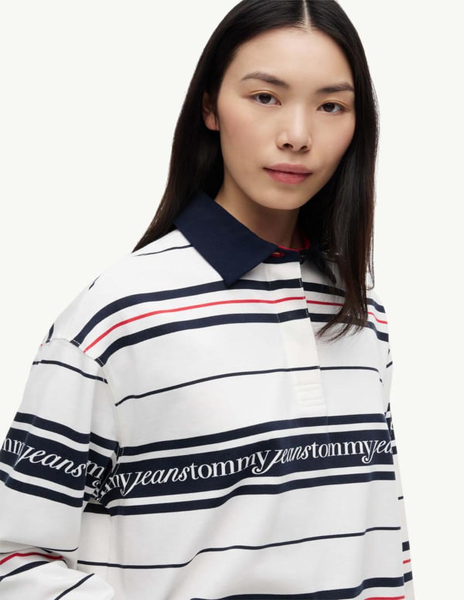 Playera manga larga cuello polo para mujer 5