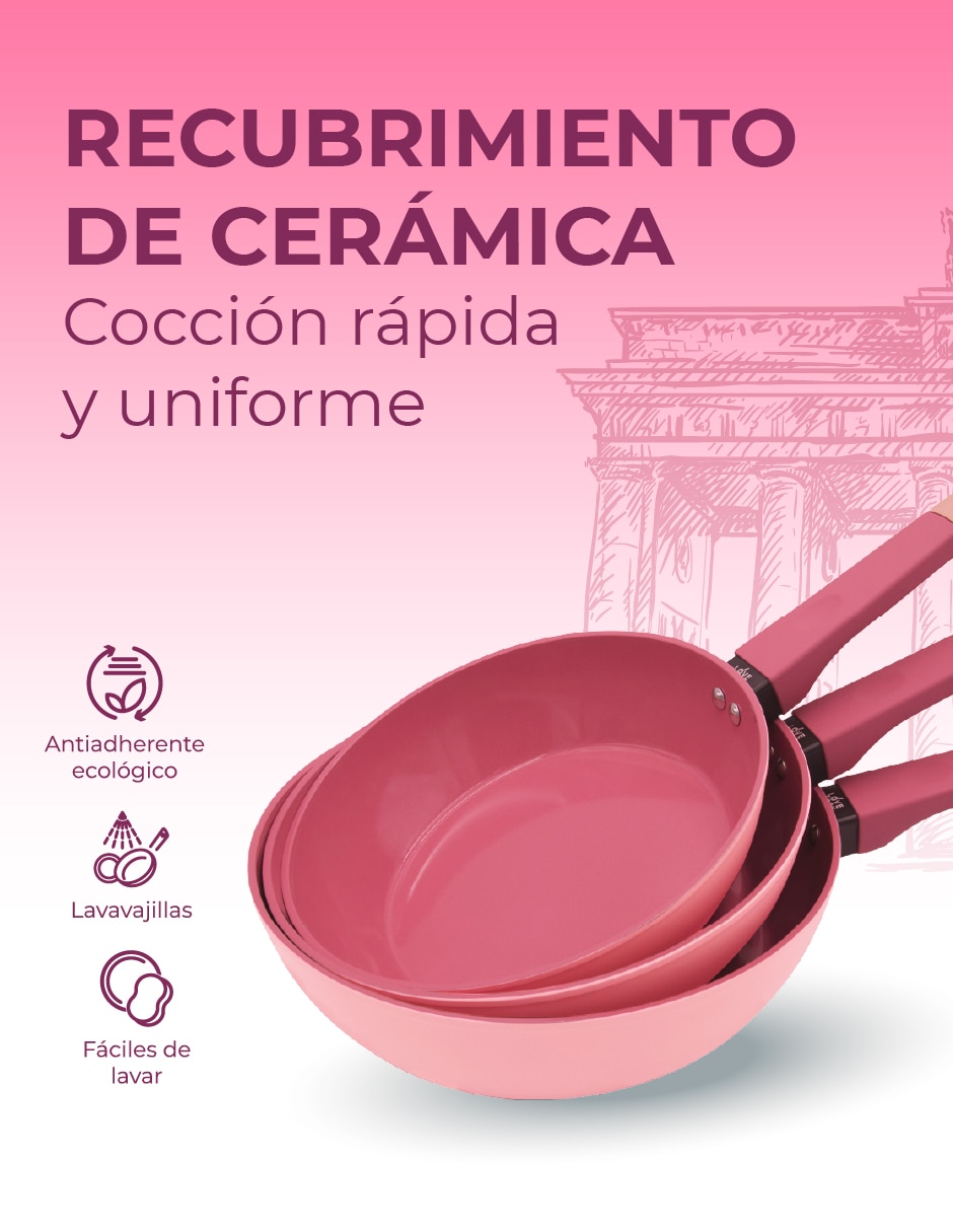Set sartén Wok Berlin de aluminio anodizado 4 piezas 3