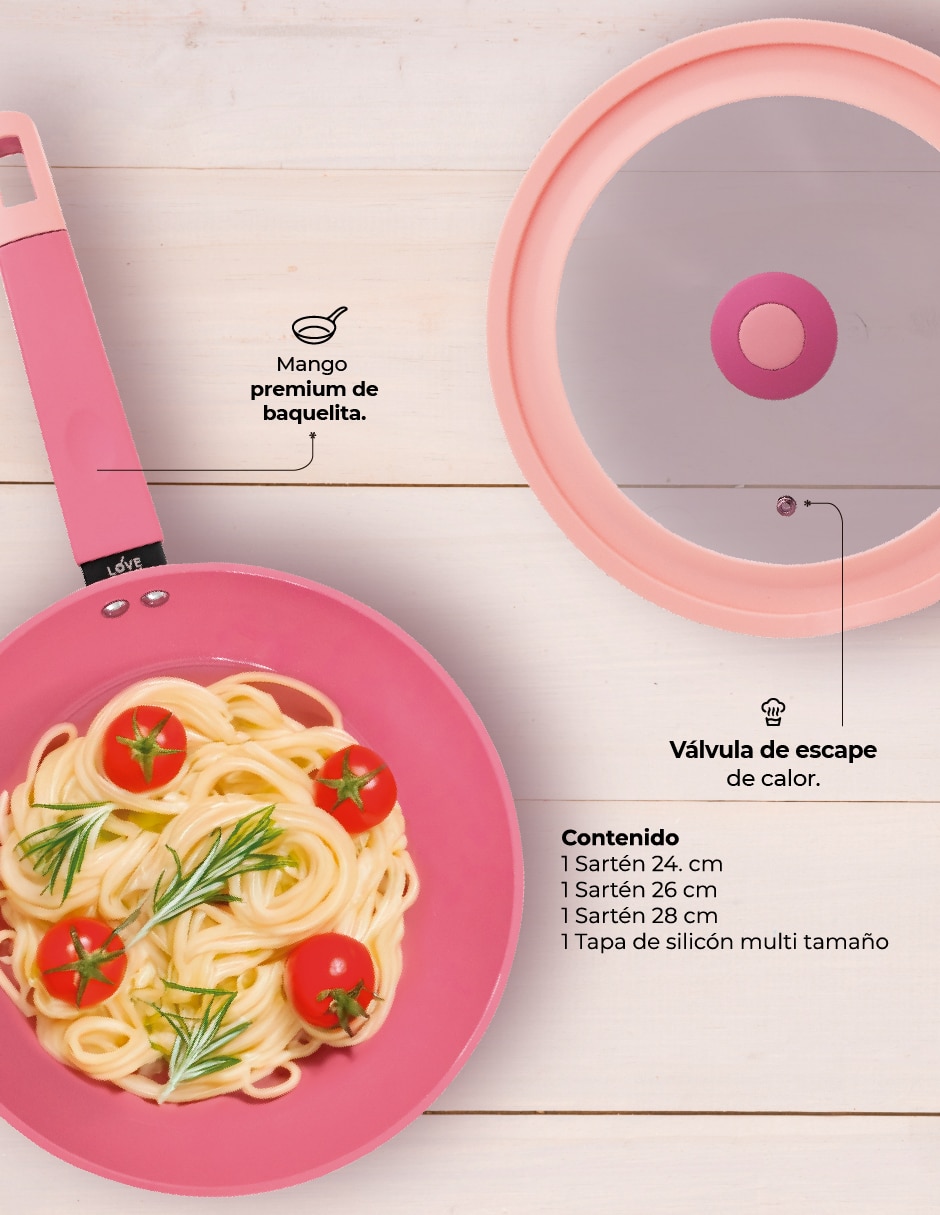 Set sartén Wok Berlin de aluminio anodizado 4 piezas 5