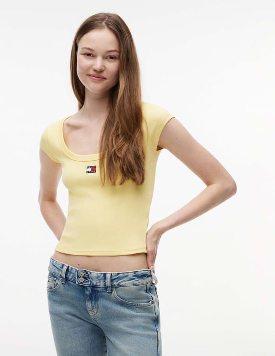 Playera manga corta cuello redondo para mujer Playera manga corta cuello redondo para mujer