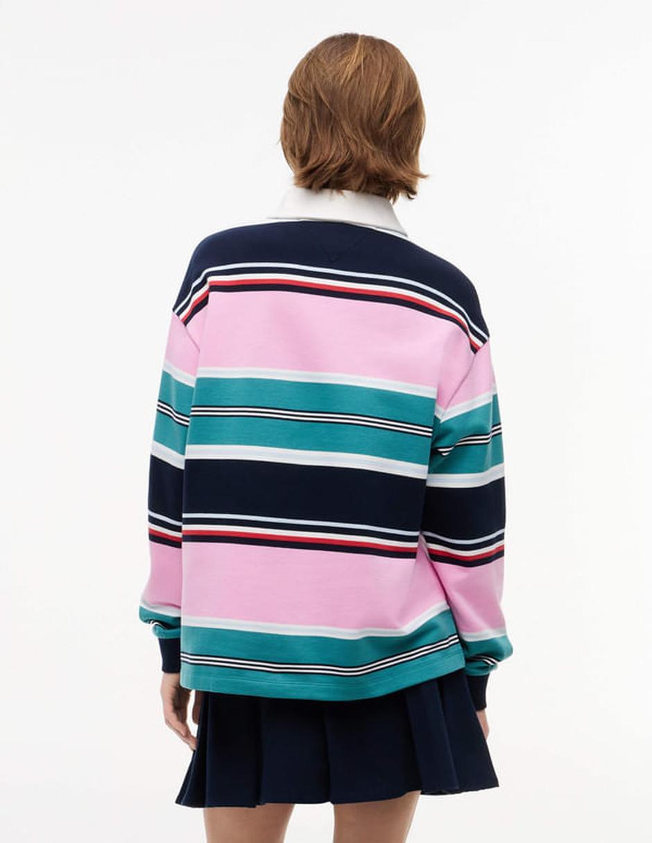 Playera manga larga cuello polo para mujer 3