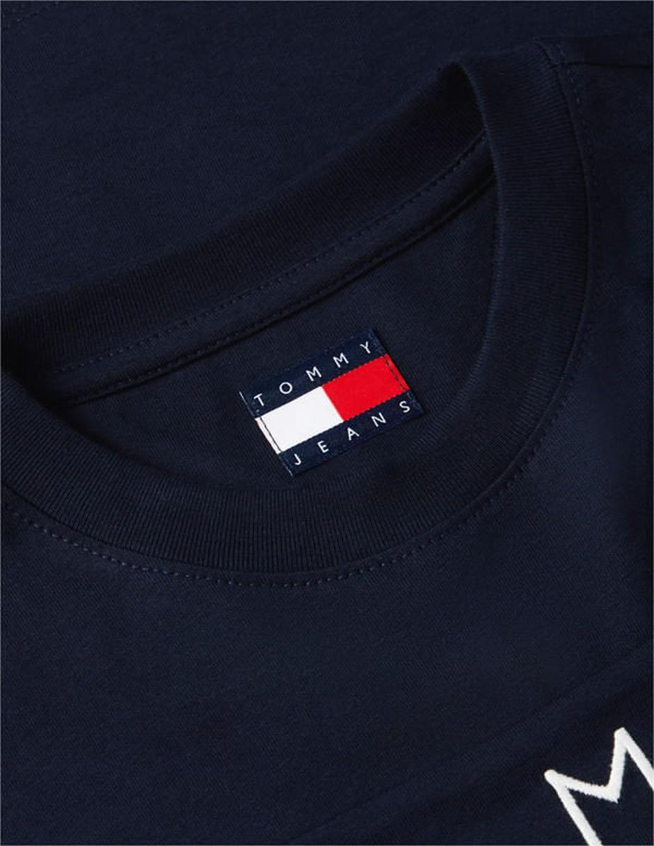 Playera manga corta tommy jeans cuello redondo para mujer