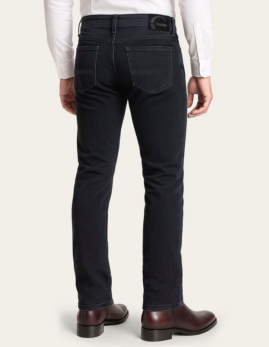 Jeans skinny slim lavado obscuro para hombre 3