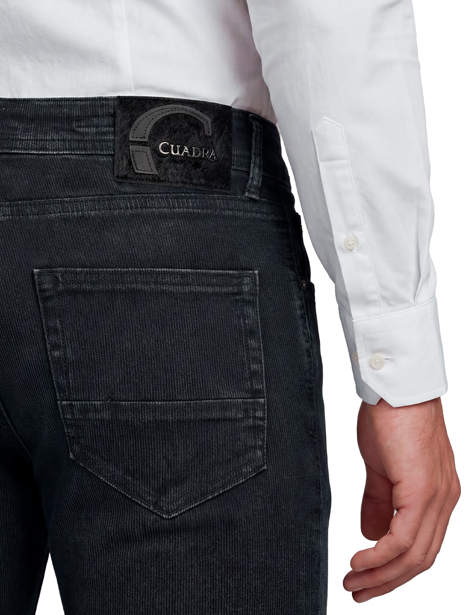 Jeans skinny slim lavado obscuro para hombre 4
