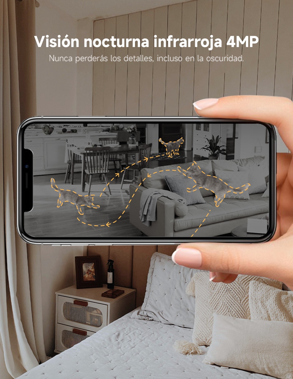 Cámara individual de seguridad modelo navo care 1 incam inalámbrica qhd 360° para interior 5