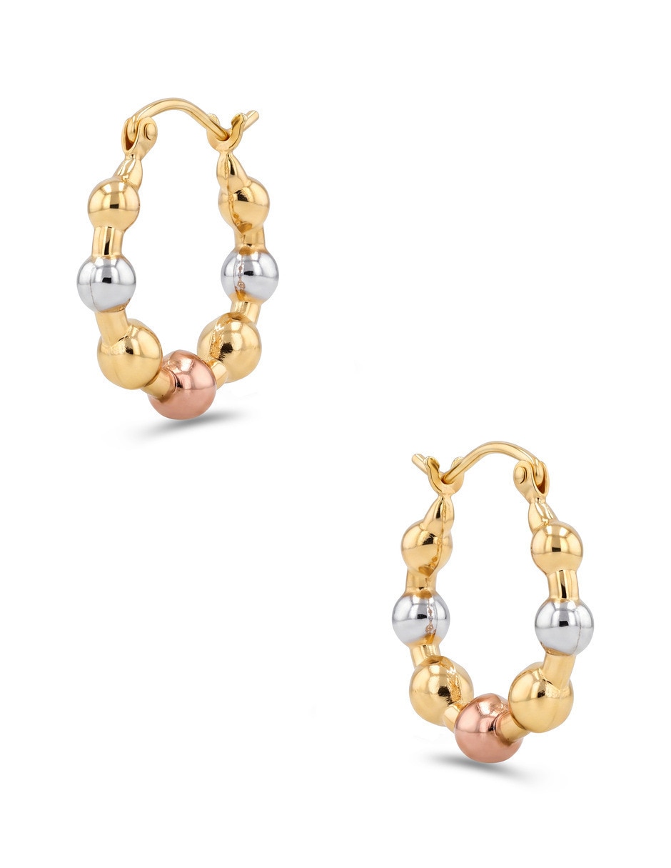 Arracadas joyerias bizzarro de oro florentino 14 k con acabado brillante 2