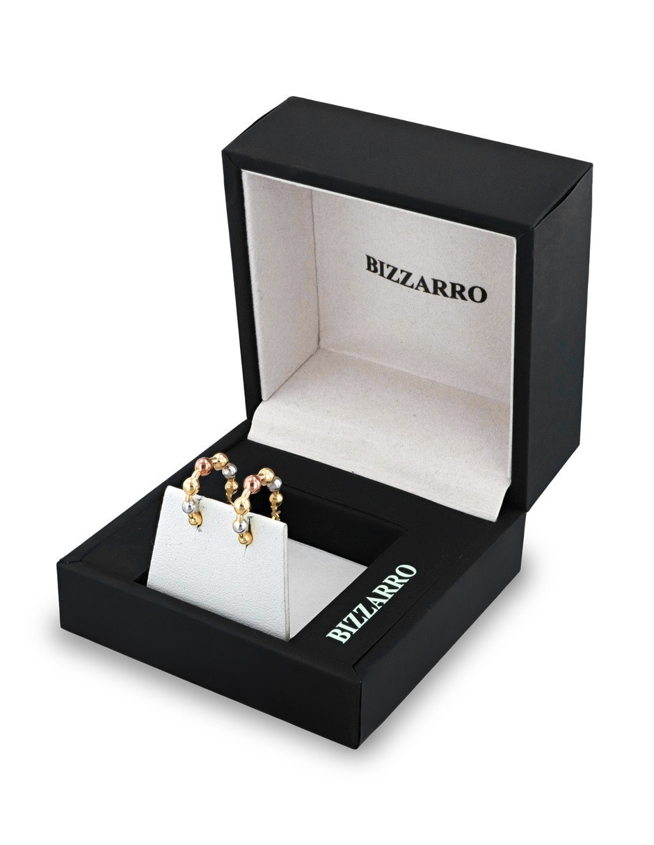 Arracadas joyerias bizzarro de oro florentino 14 k con acabado brillante 3