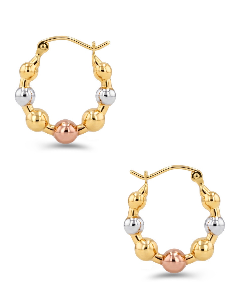 Arracadas joyerias bizzarro de oro florentino 14 k con acabado brillante 4