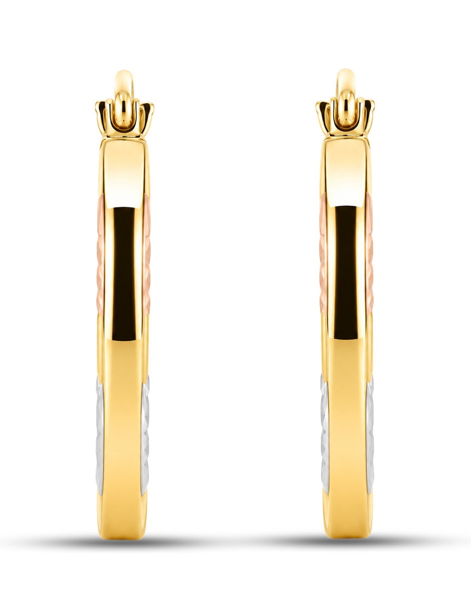Arracadas joyerias bizzarro de oro florentino 14 k con acabado brillante