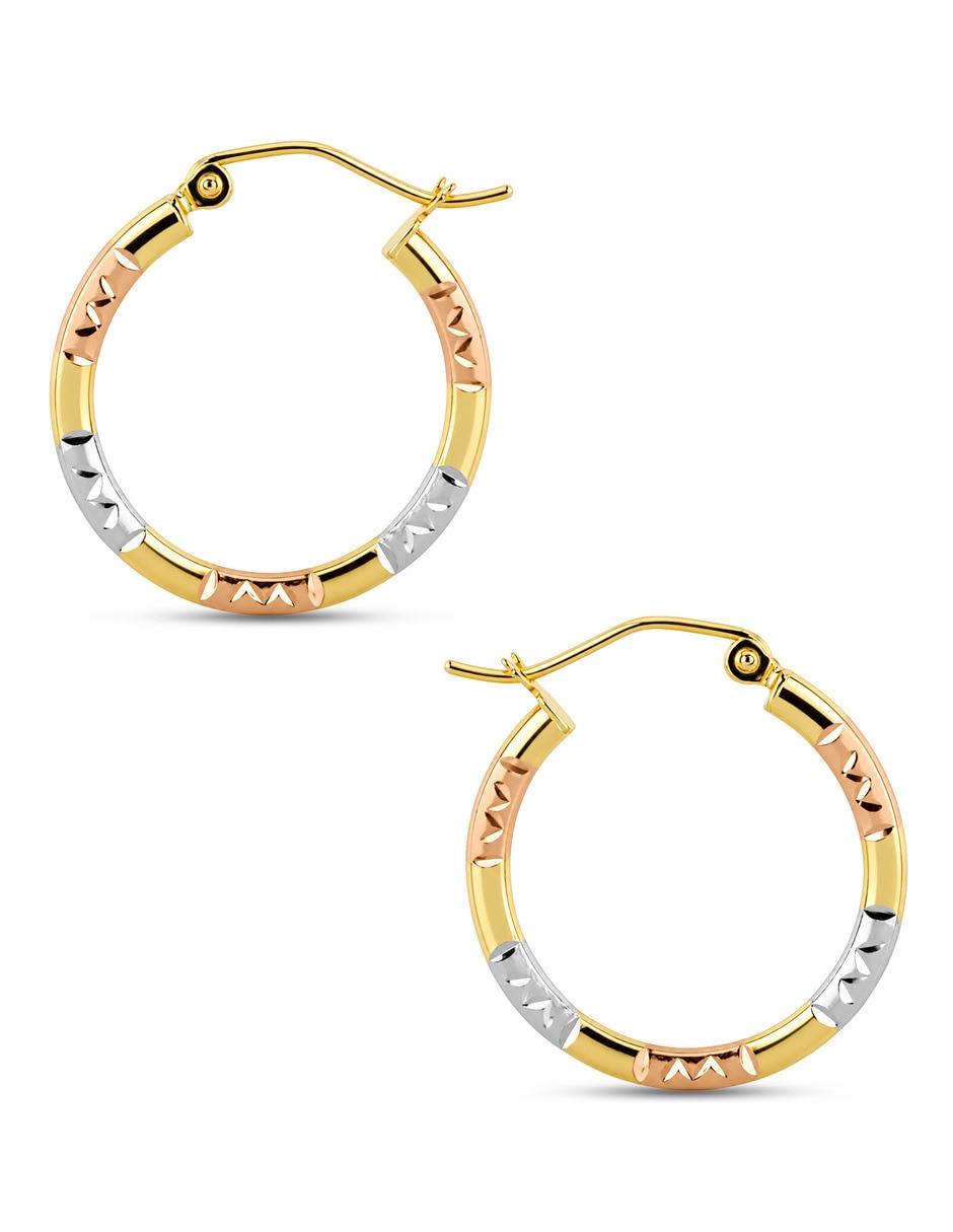 Arracadas joyerias bizzarro de oro florentino 14 k con acabado brillante 4