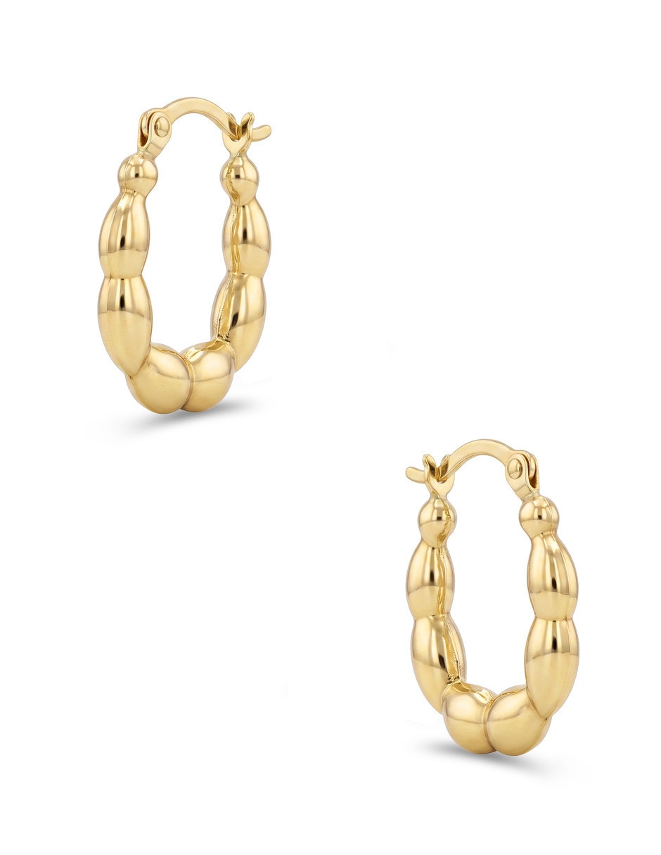 Arracadas joyerias bizzarro de oro amarillo 14 k con acabado brillante 2