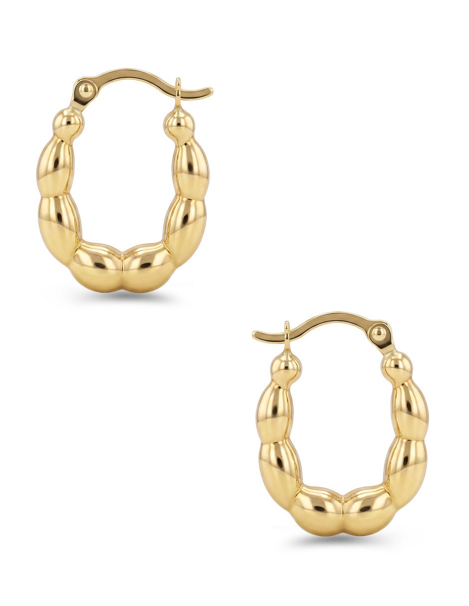 Arracadas joyerias bizzarro de oro amarillo 14 k con acabado brillante 4