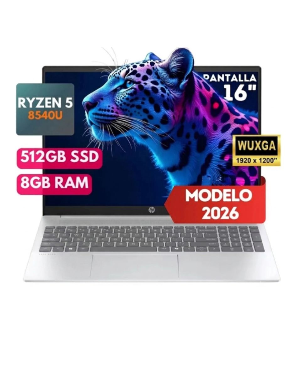 Laptop HP 16-bc1052wm 16 pulgadas Wuxga Amd Ryzen 5 Amd Radeon 8 GB RAM 512 GB