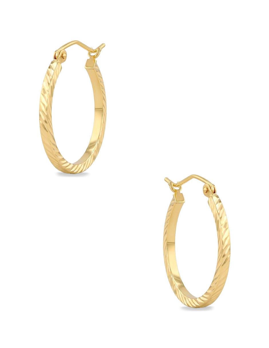 Arracadas joyerias bizzarro de oro amarillo 14 k con acabado brillante 2