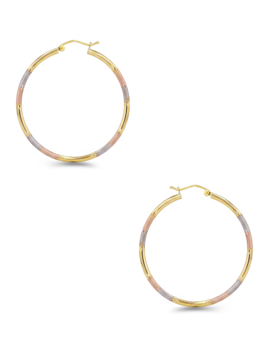 Arracadas joyerias bizzarro de oro florentino 14 k con acabado brillante 4