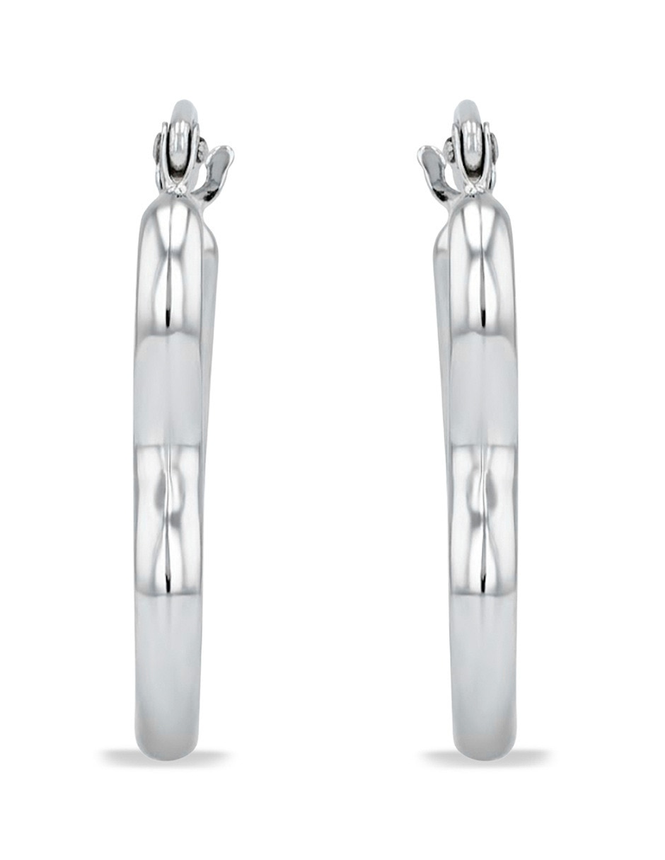 Arracadas joyerias bizzarro de oro blanco 14 k con acabado brillante Arracadas joyerias bizzarro de oro blanco 14 k con acabado brillante