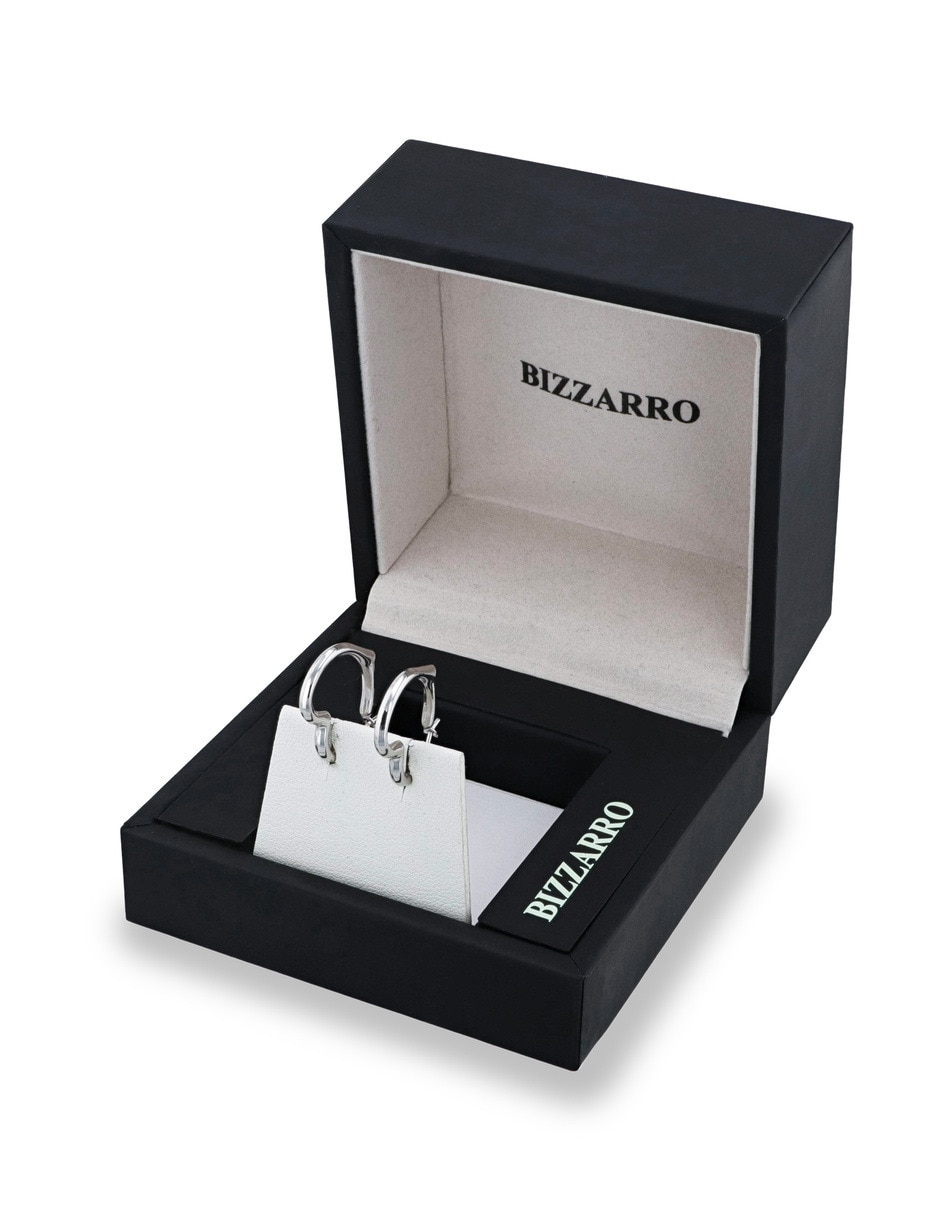 Arracadas joyerias bizzarro de oro blanco 14 k con acabado brillante 3