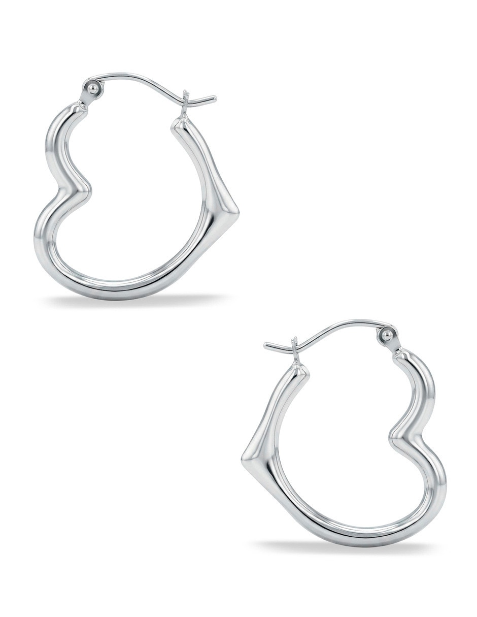 Arracadas joyerias bizzarro de oro blanco 14 k con acabado brillante 4