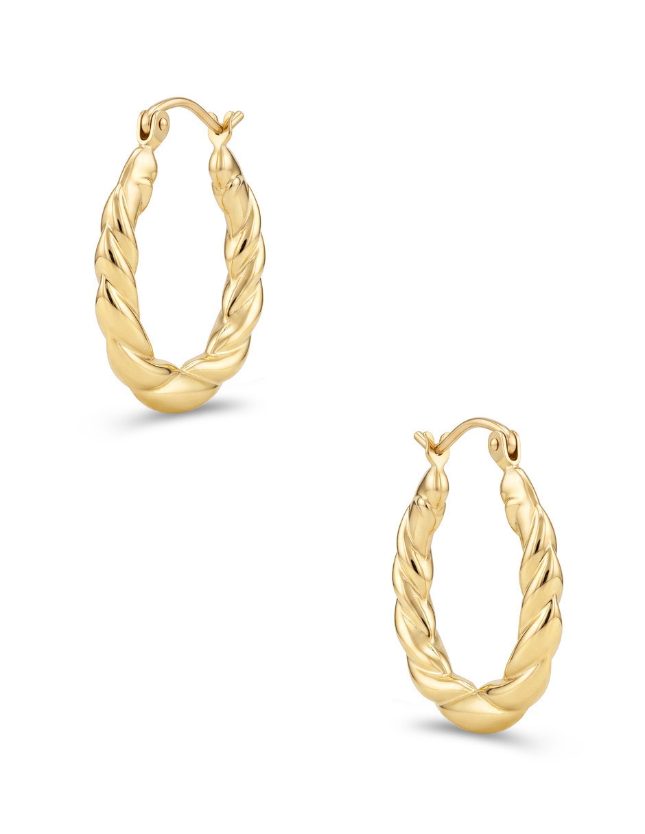 Arracadas joyerias bizzarro de oro amarillo 14 k con acabado brillante 2