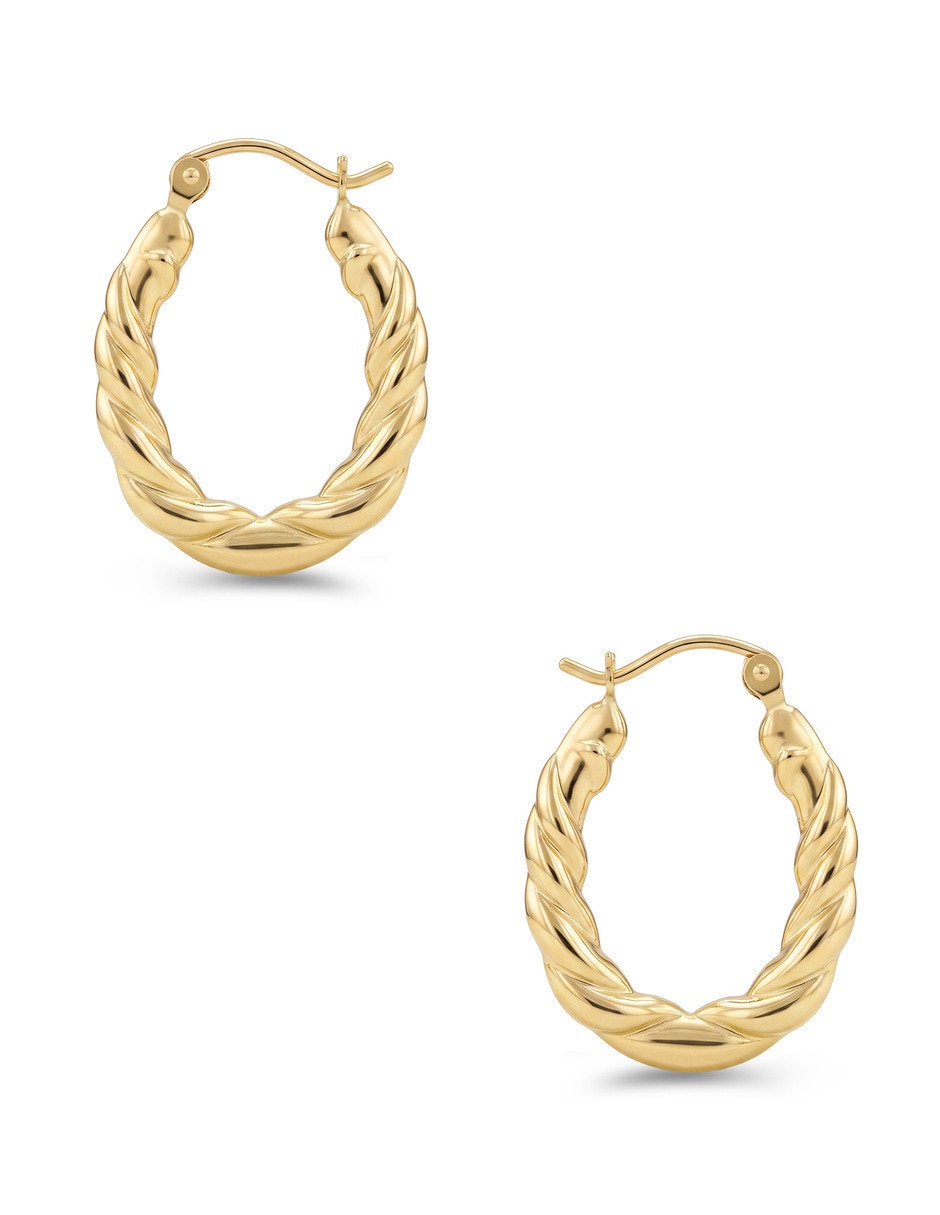 Arracadas joyerias bizzarro de oro amarillo 14 k con acabado brillante 4