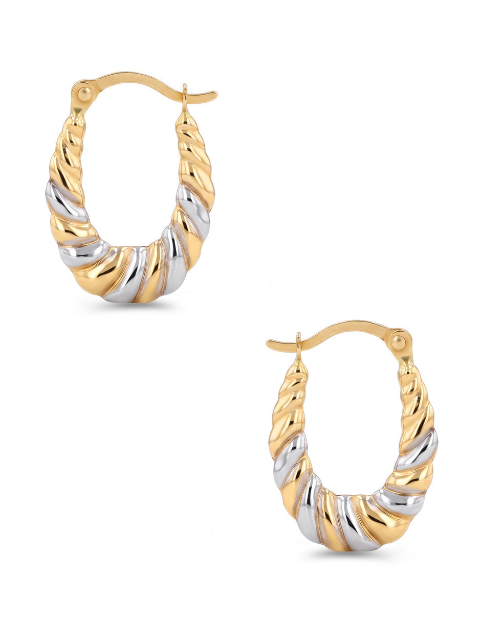 Arracadas joyerias bizzarro de oro amarillo 14 k con acabado brillante 4