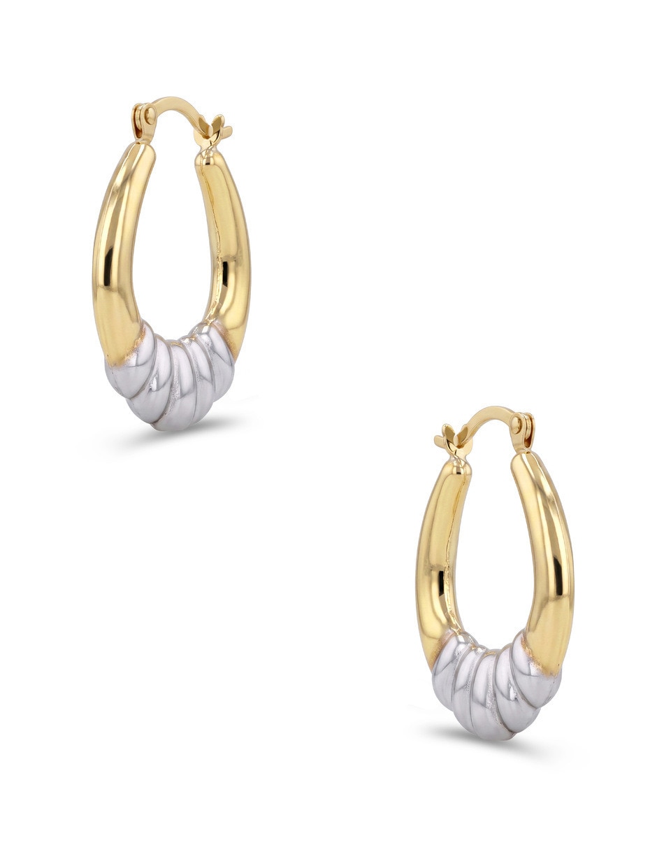 Arracadas joyerias bizzarro de oro amarillo 14 k con acabado brillante 2