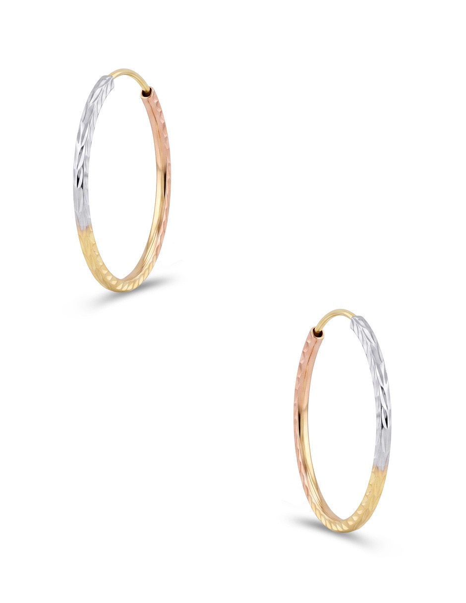 Arracadas joyerias bizzarro de oro florentino 14 k con acabado brillante 2