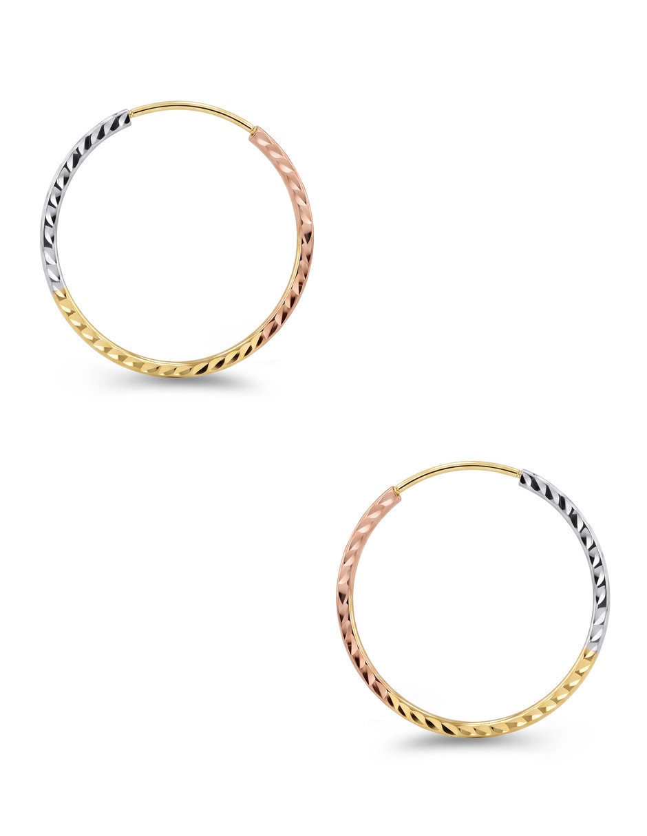 Arracadas joyerias bizzarro de oro florentino 14 k con acabado brillante 4