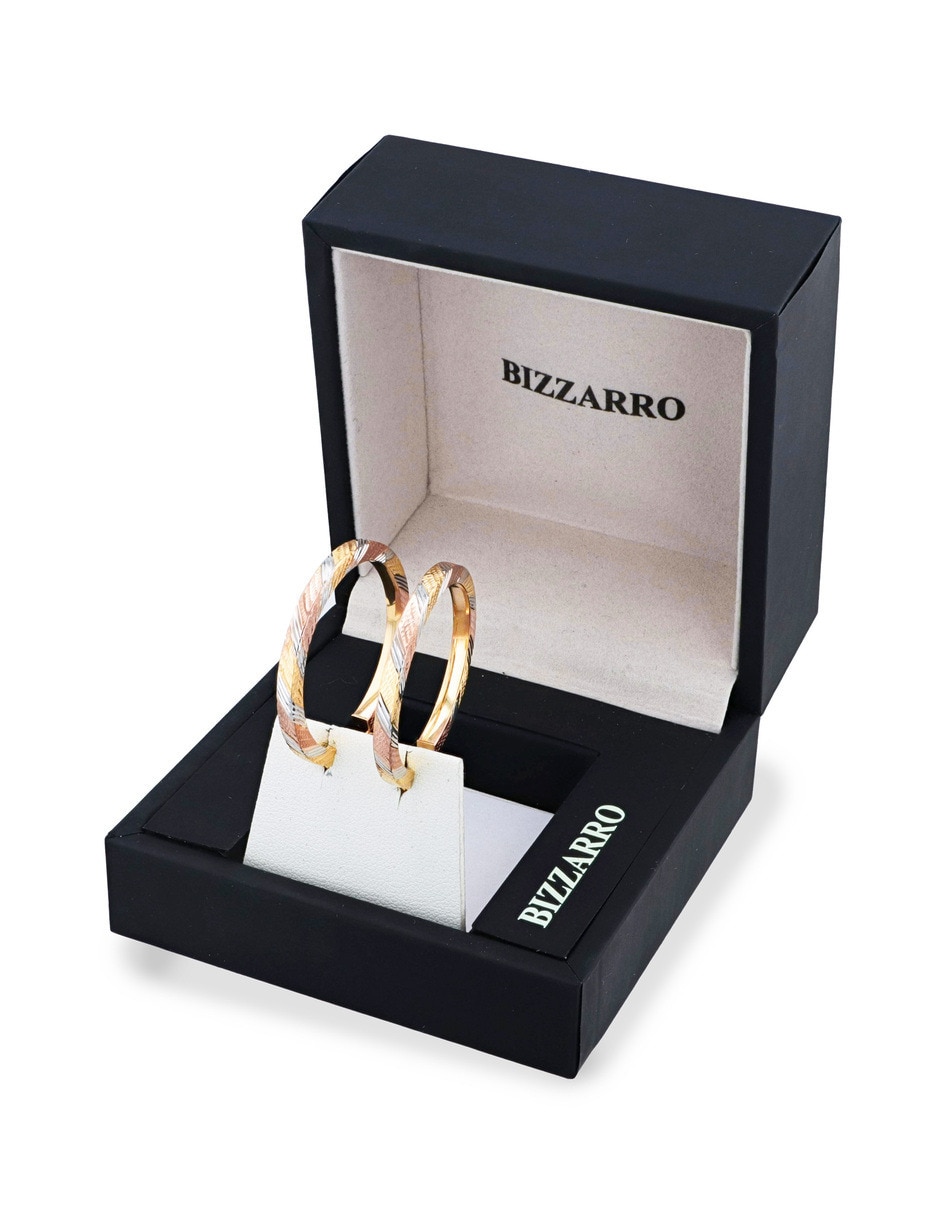 Arracadas joyerias bizzarro de oro florentino 14 k con acabado brillante 3