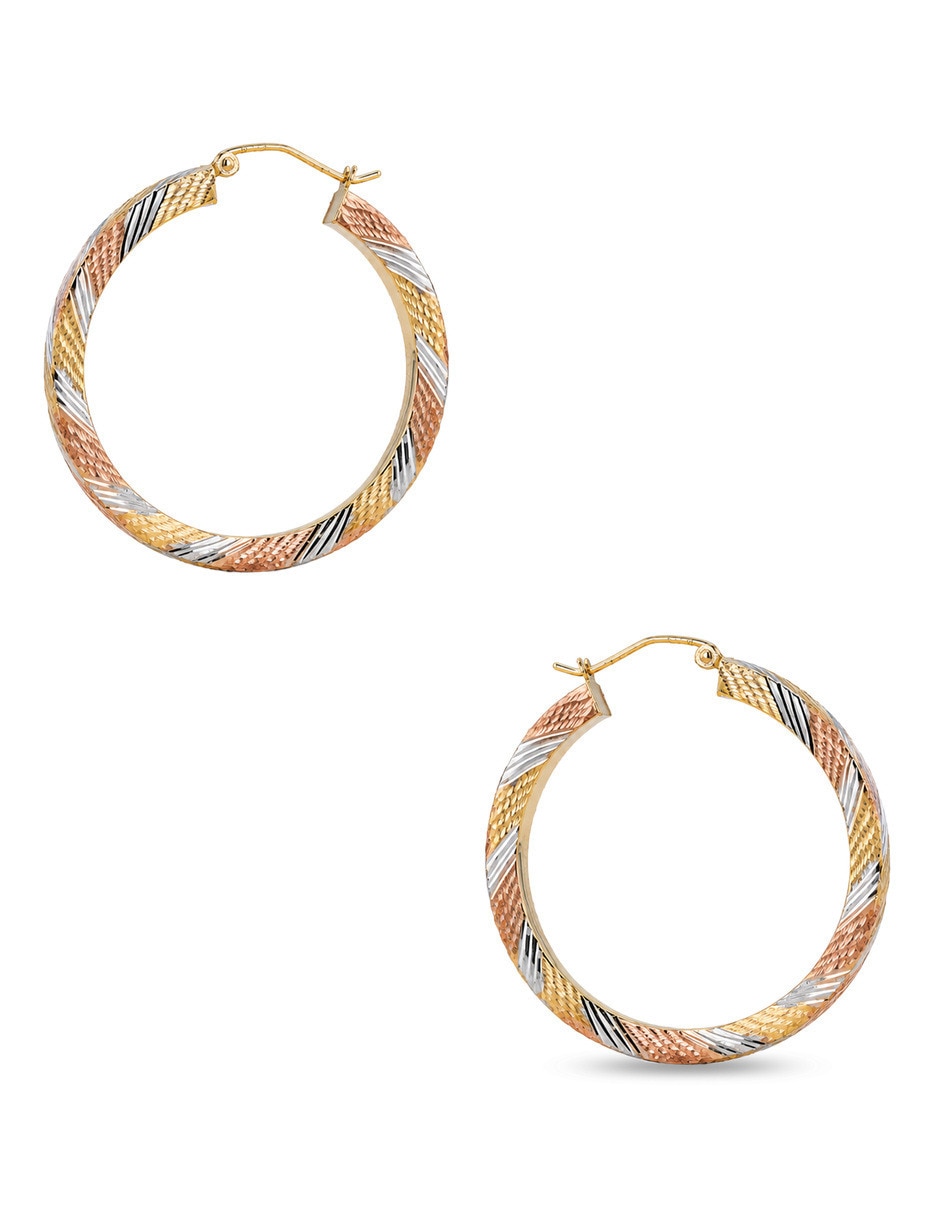 Arracadas joyerias bizzarro de oro florentino 14 k con acabado brillante 4
