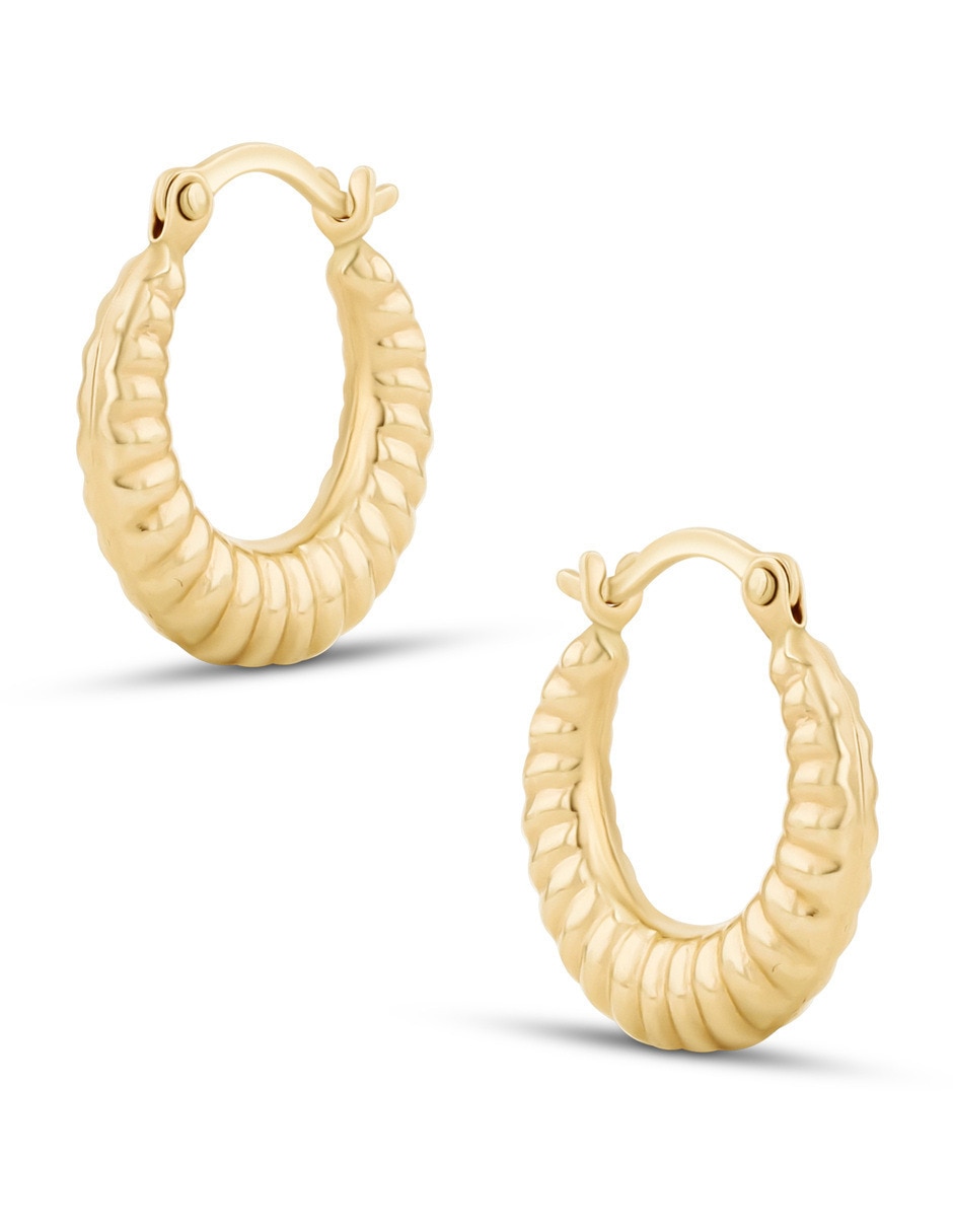 Arracadas joyerias bizzarro de oro amarillo 14 k con acabado brillante 2