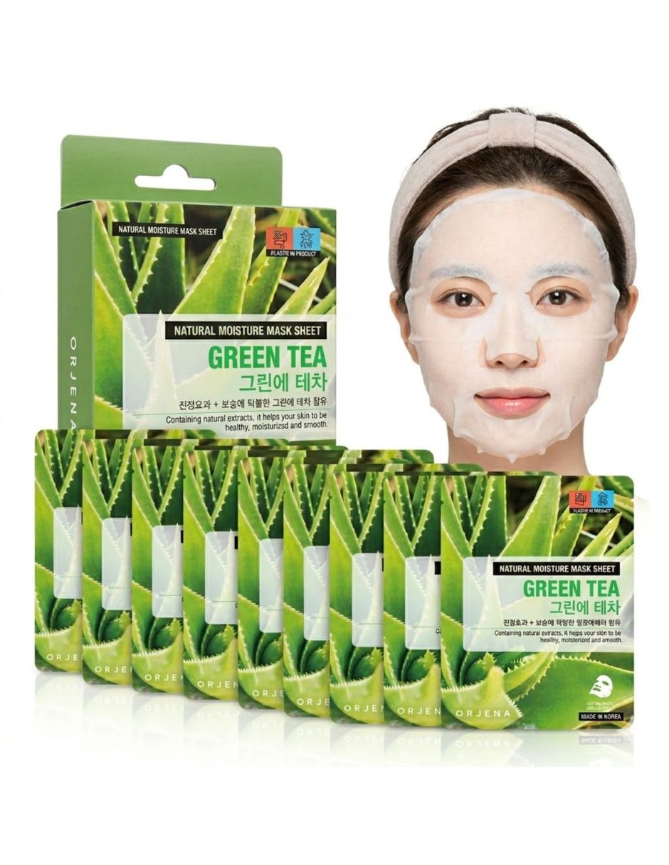 Mascarilla facial Natural Moisture Green Tea Mask Sheet 23 ml Té verde antioxidante calmante hidratante
