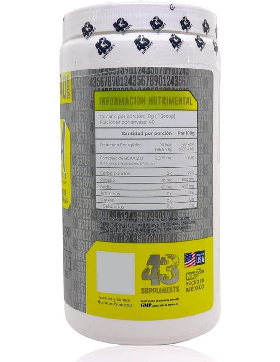 Bcaa 400gr 35 servicios 43 suplements suplemento alimenticio con bcaa sabor mora azul 5