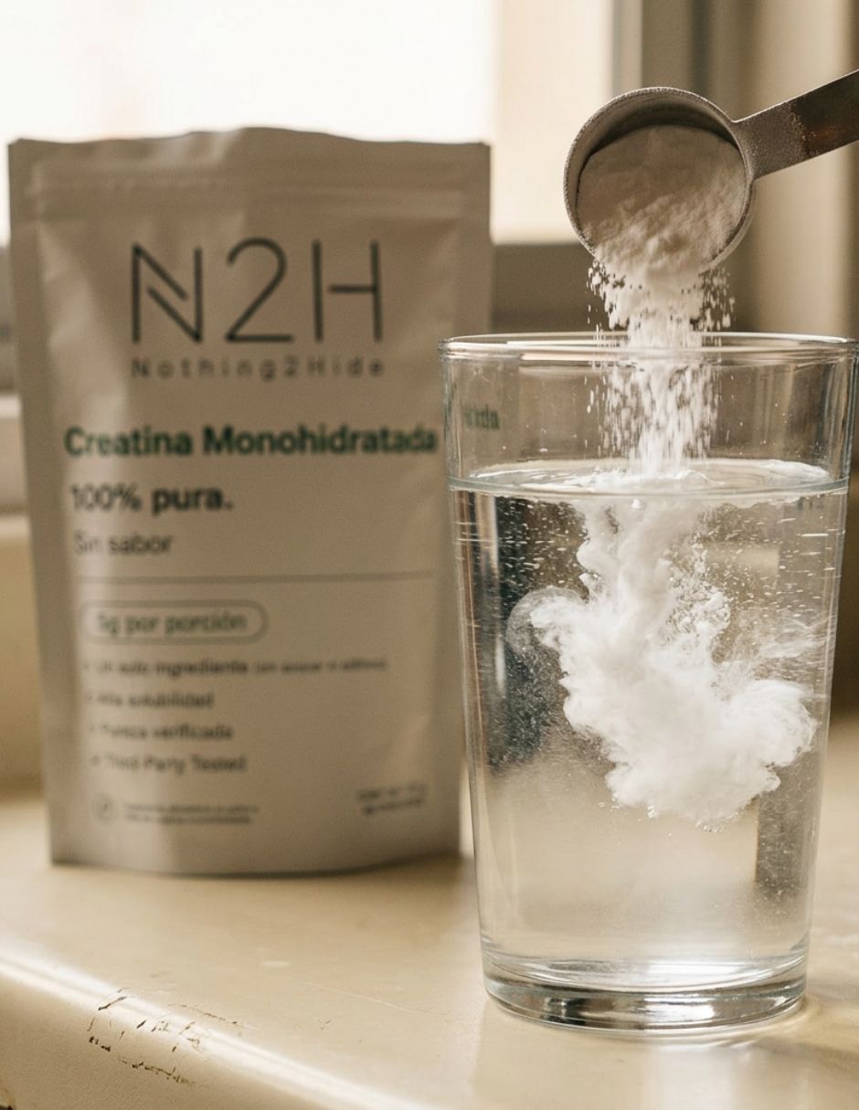 Creatina monohidratada n2h 100% pura sin sabor 300 g con creatina monohidratada 4