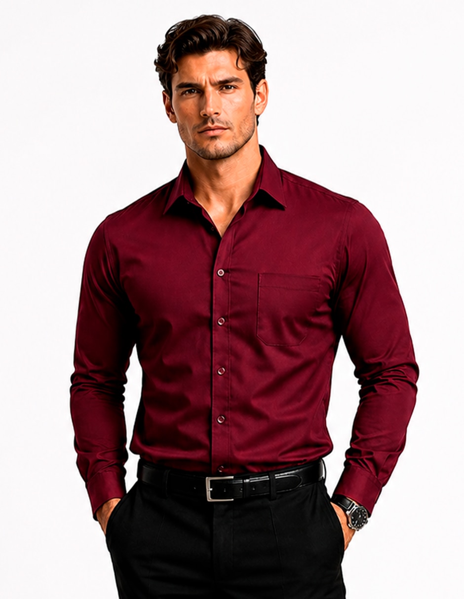 Camisa business casual manga larga para hombre Camisa business casual manga larga para hombre