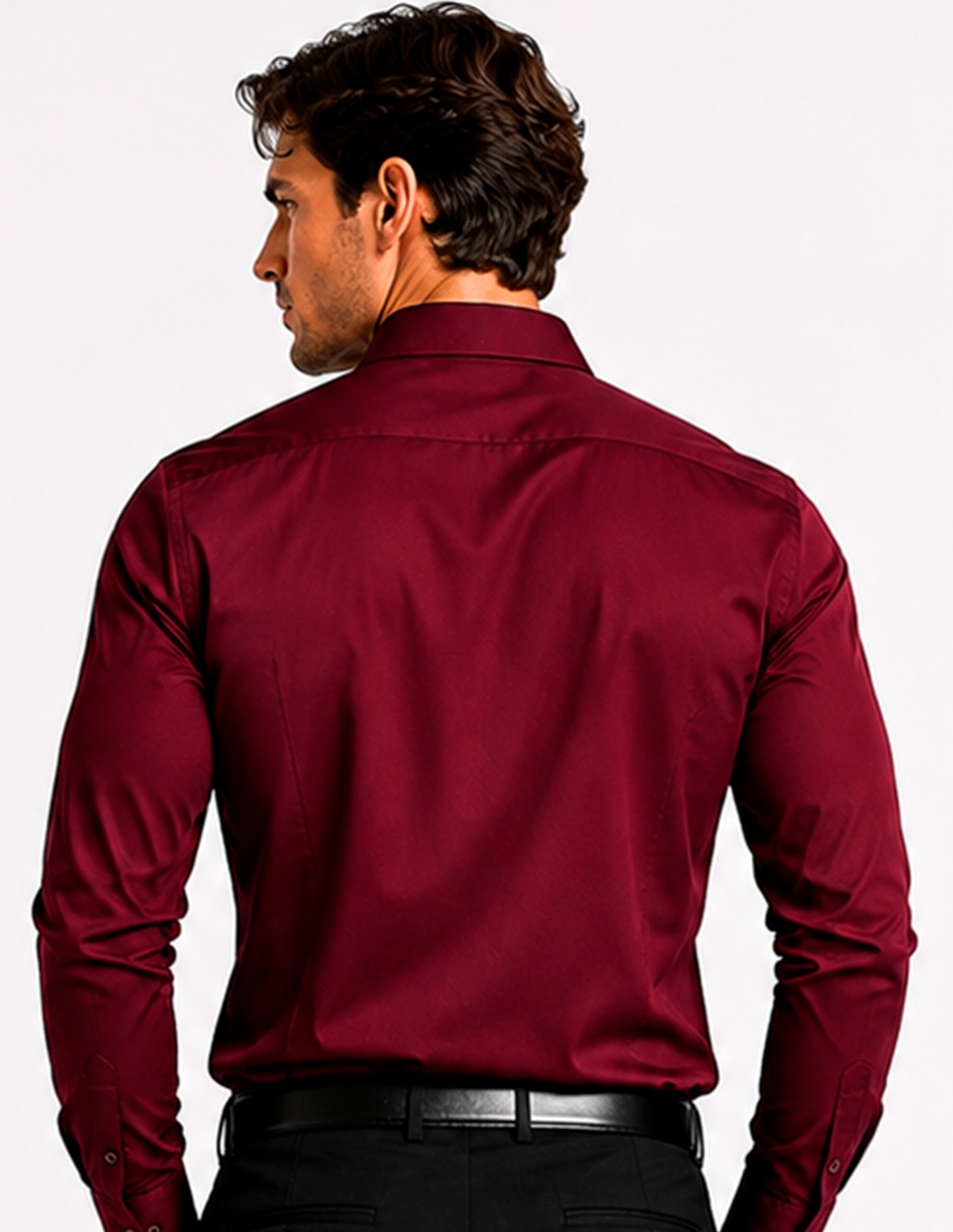 Camisa business casual manga larga para hombre 4