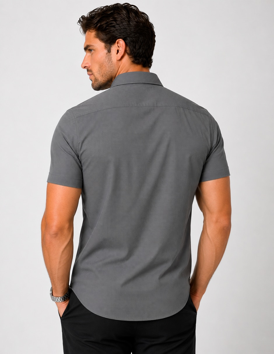 Camisa business casual manga corta para hombre 5
