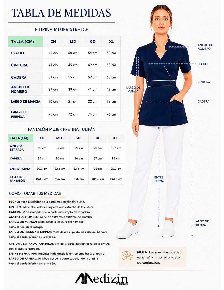Pijama quirúrgica estilo relajado para mujer 3