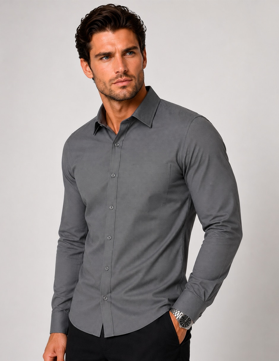 Camisa business casual manga larga para hombre Camisa business casual manga larga para hombre