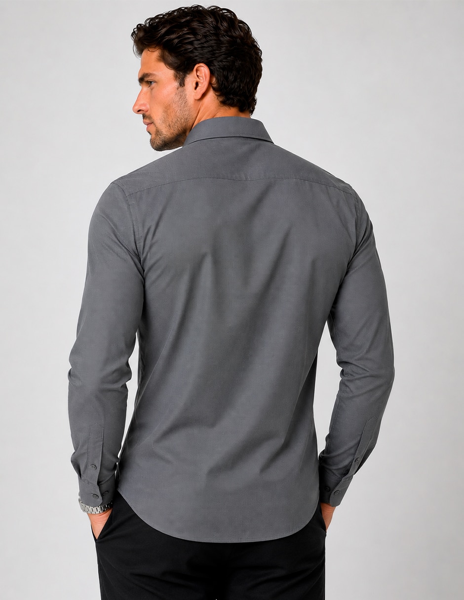 Camisa business casual manga larga para hombre 3