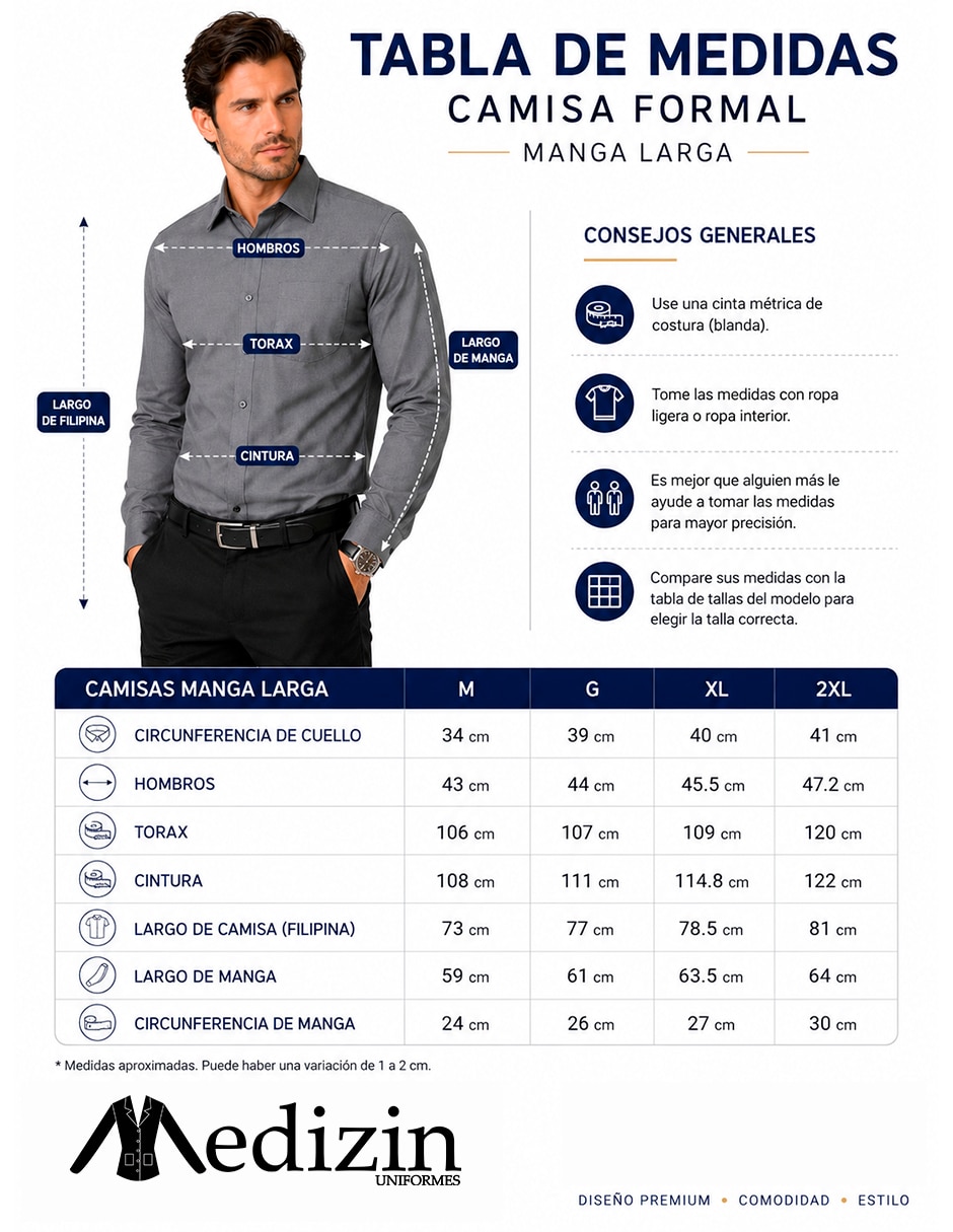 Camisa business casual manga larga para hombre 4
