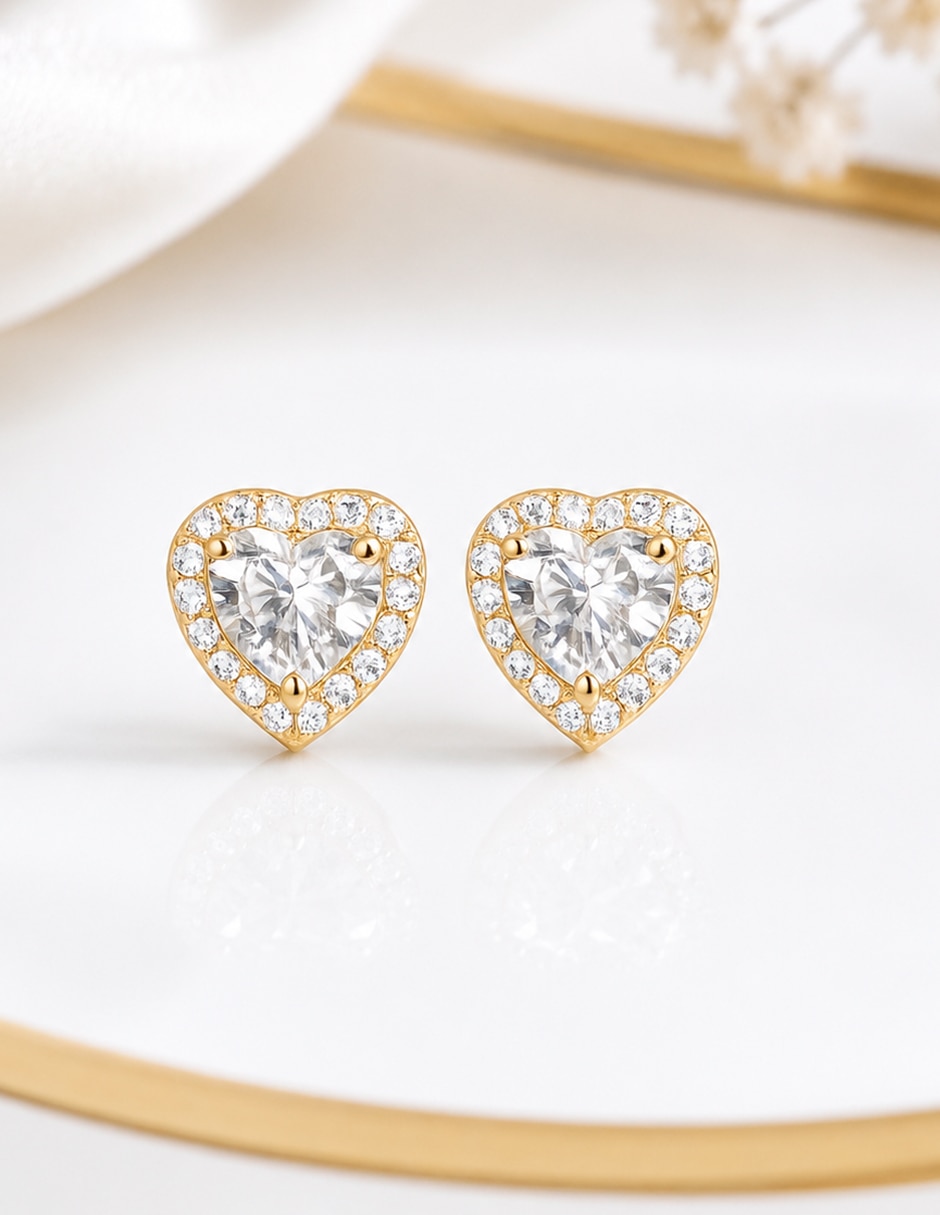 Set de aretes con acabado pulido circonita 2