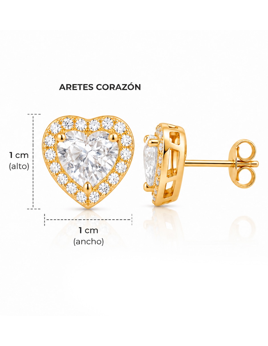 Set de aretes con acabado pulido circonita 3