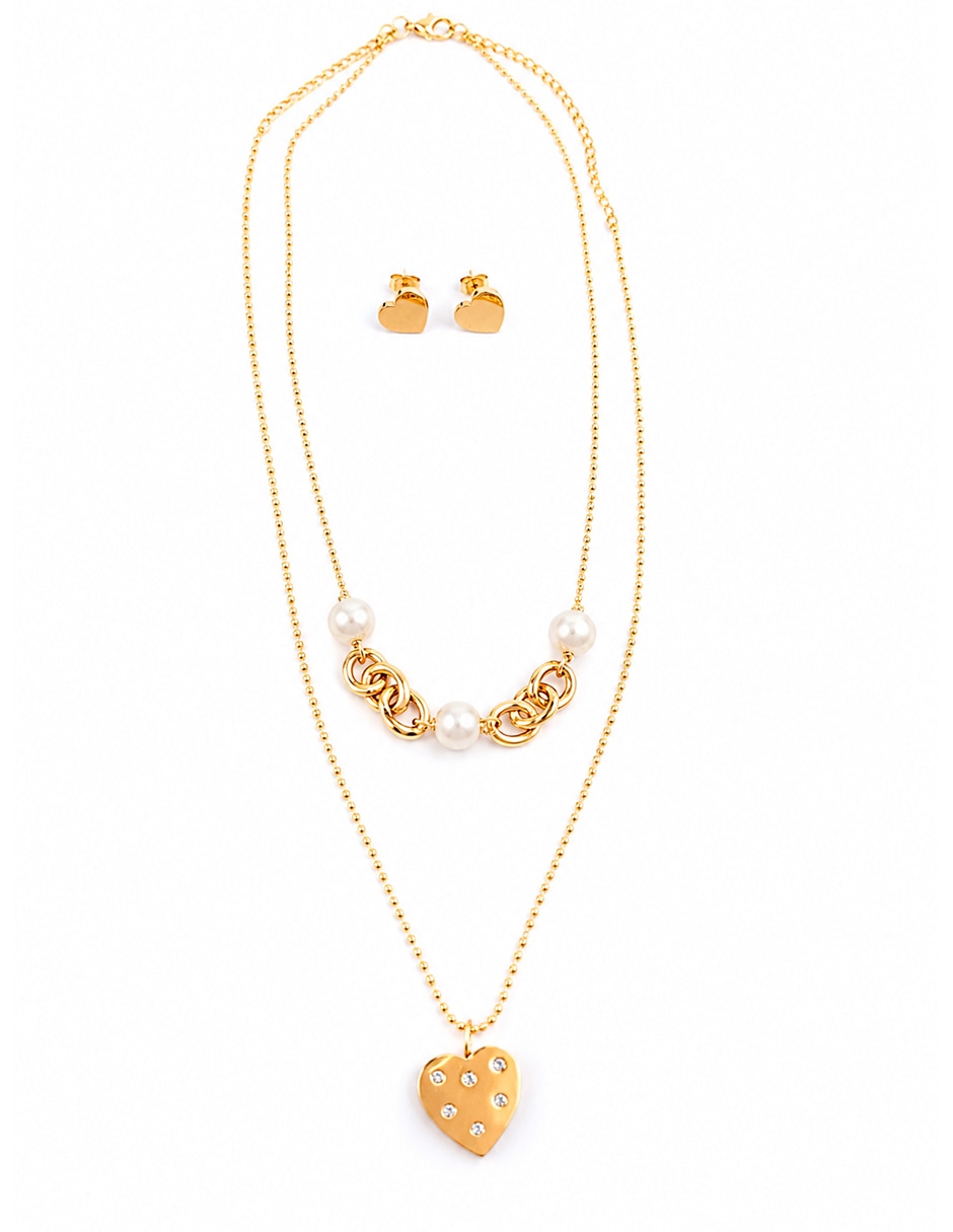 Set de collar y aretes perla Set de collar y aretes perla