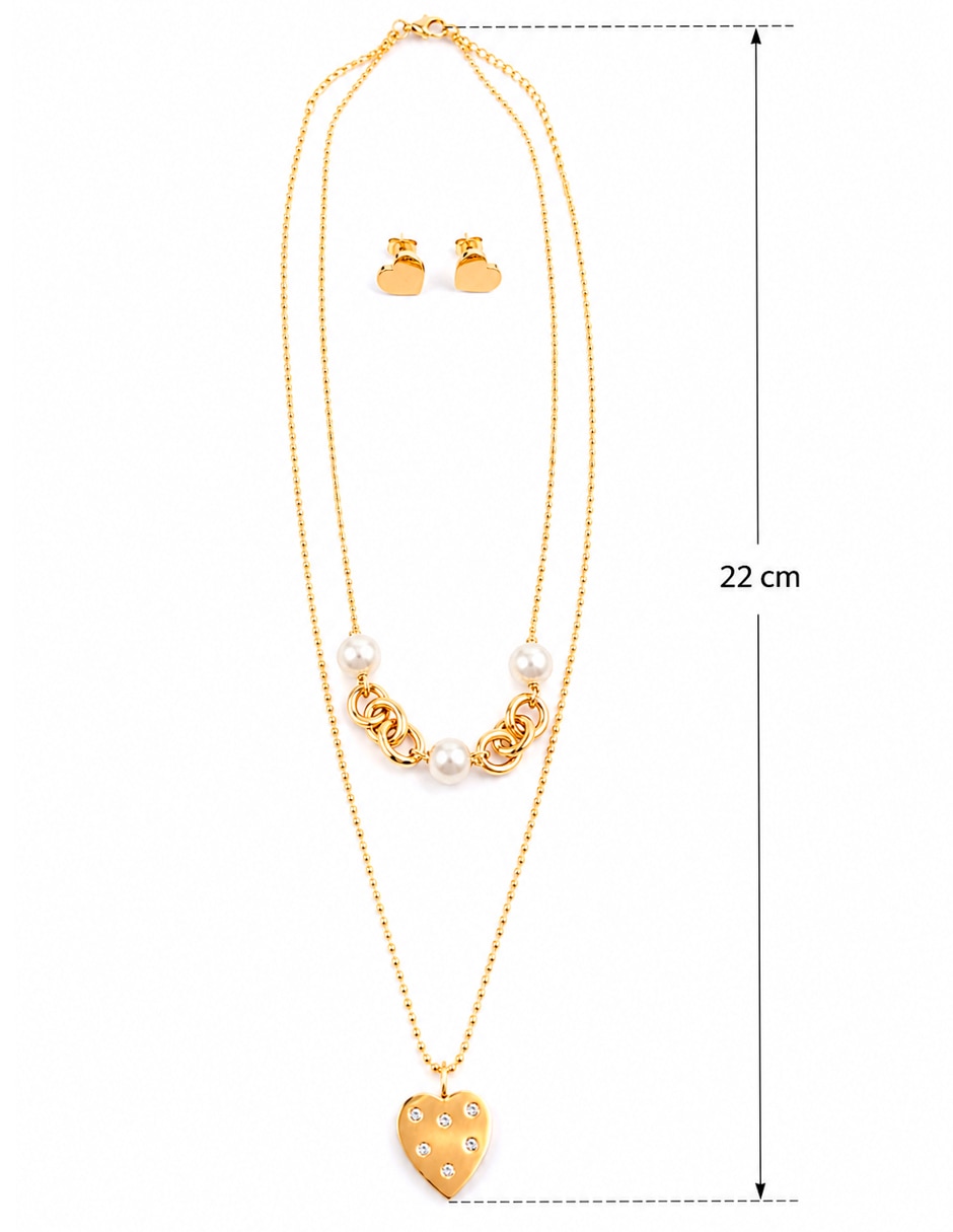 Set de collar y aretes perla 2