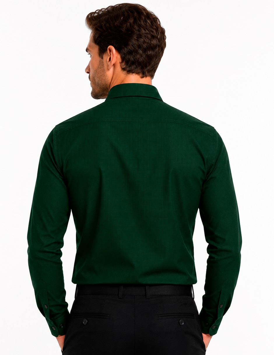 Camisa business casual manga larga para hombre