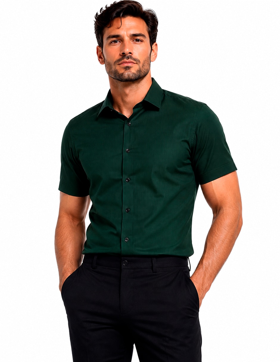 Camisa business casual manga corta para hombre Camisa business casual manga corta para hombre