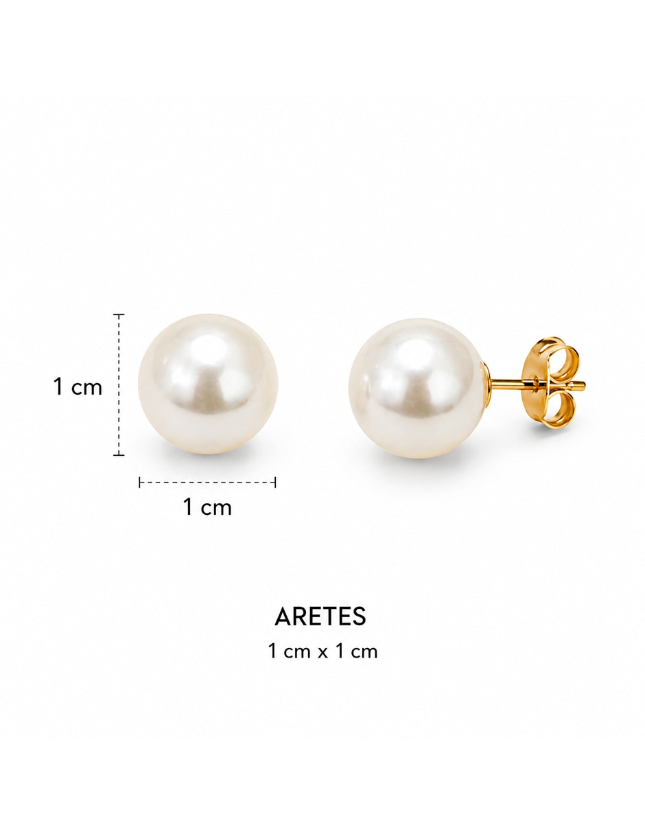 Set de collar y aretes No aplica de Acero inoxidable Sin kilataje Perla 4
