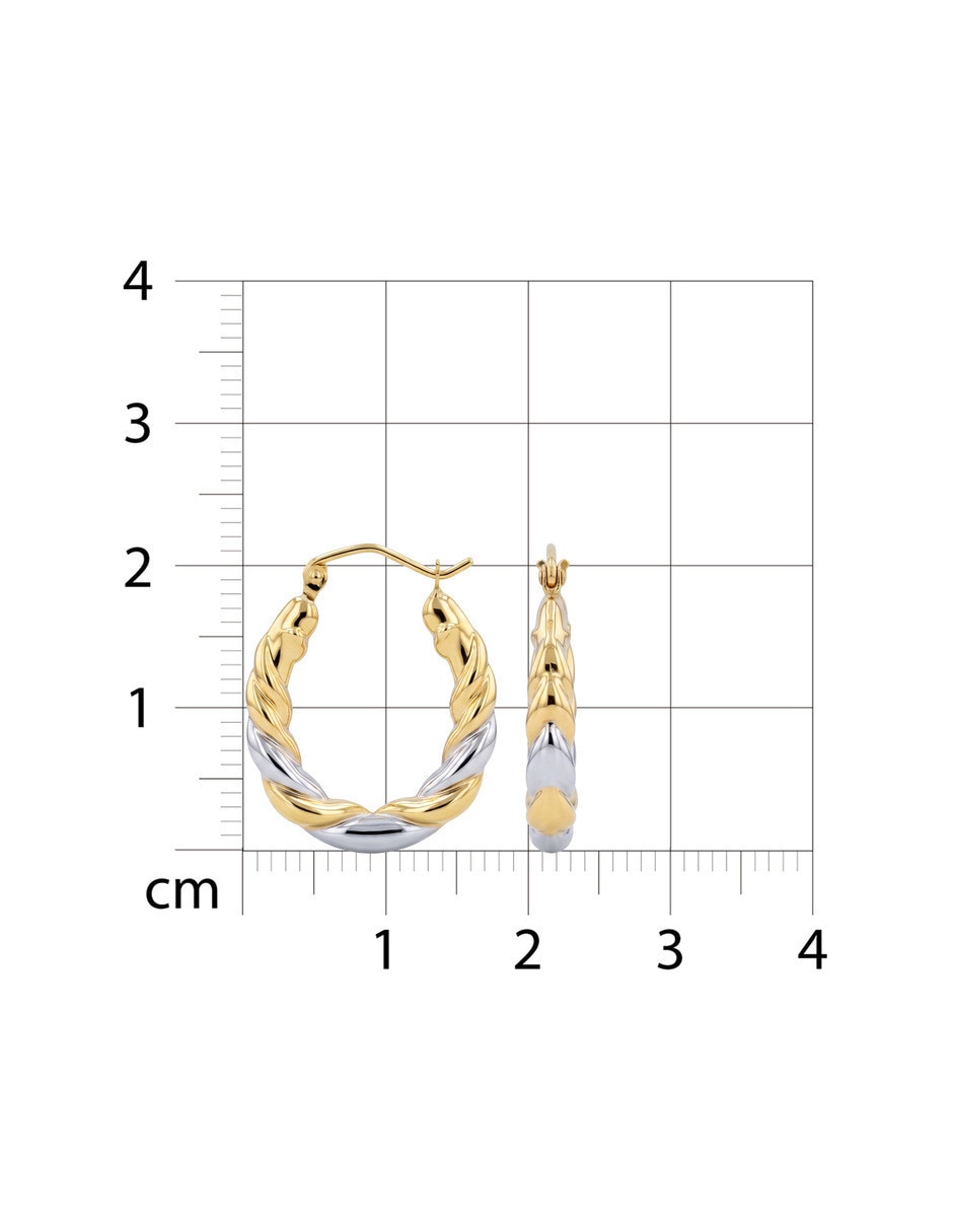 Arracadas joyerias bizzarro de oro amarillo 14 k con acabado brillante