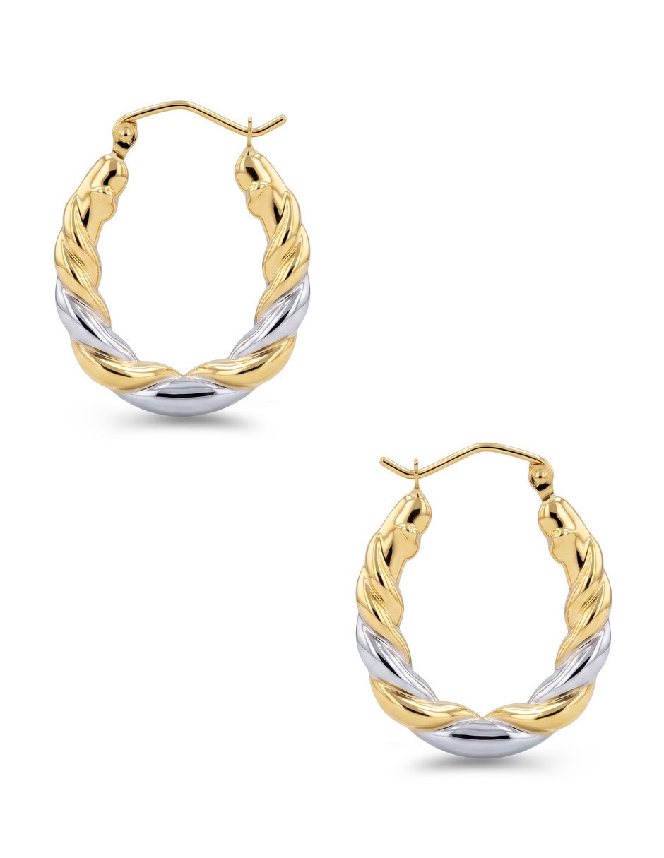 Arracadas joyerias bizzarro de oro amarillo 14 k con acabado brillante